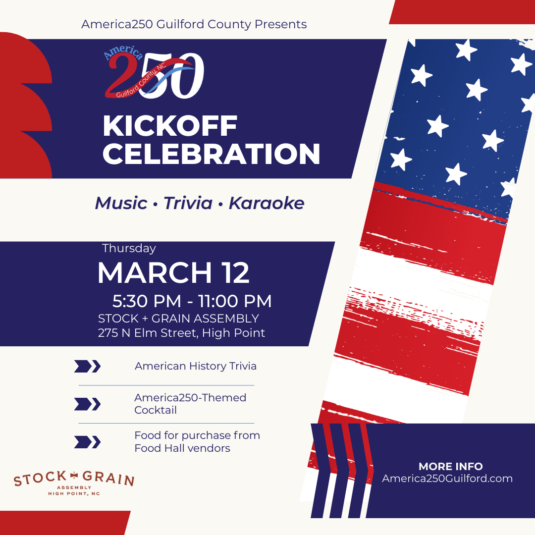 America250 Guilford Kickoff Celebration Flyer
